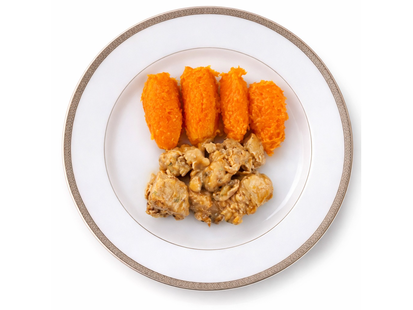 Cerdo a la mostaza con pure de calabaza sin tacc