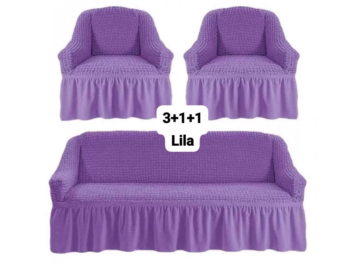 Set de Cubresillones 3+1+1 lila