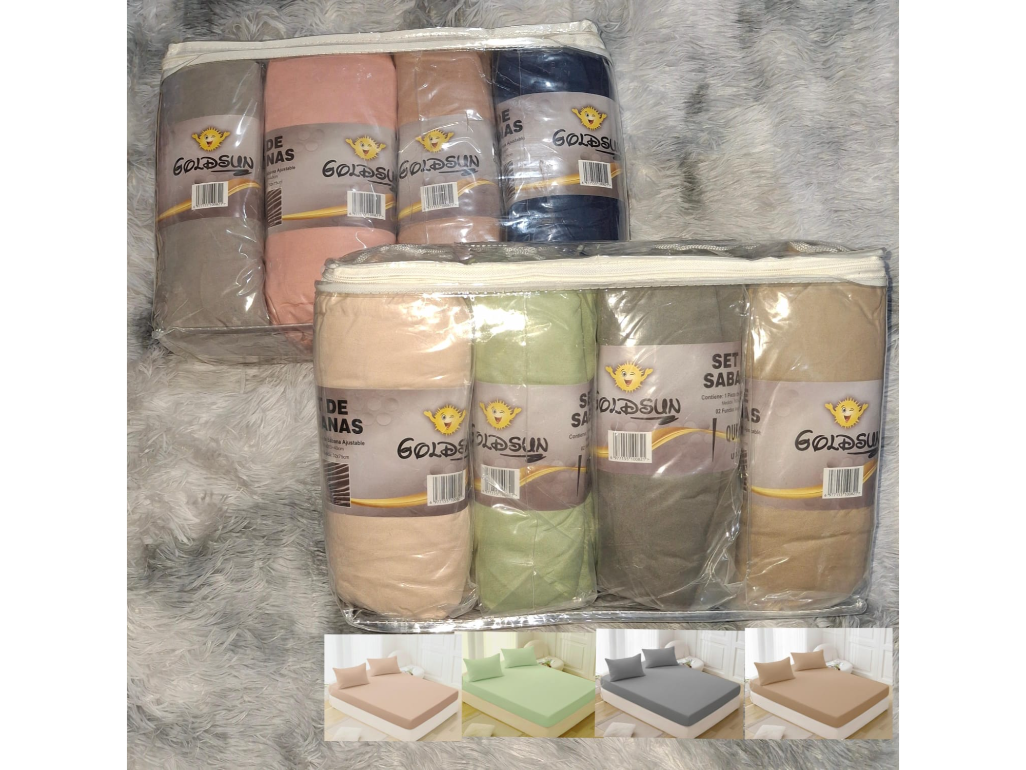 Queen set de 4 ajustables + 8 fundas de almohada