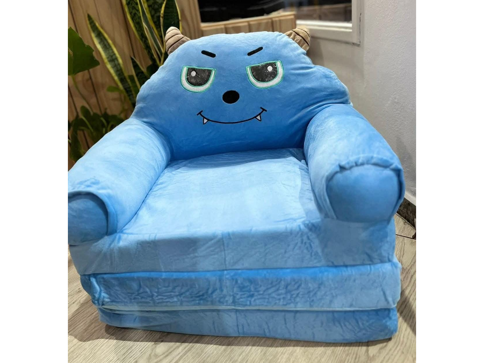 Sofá-cama plegable azul