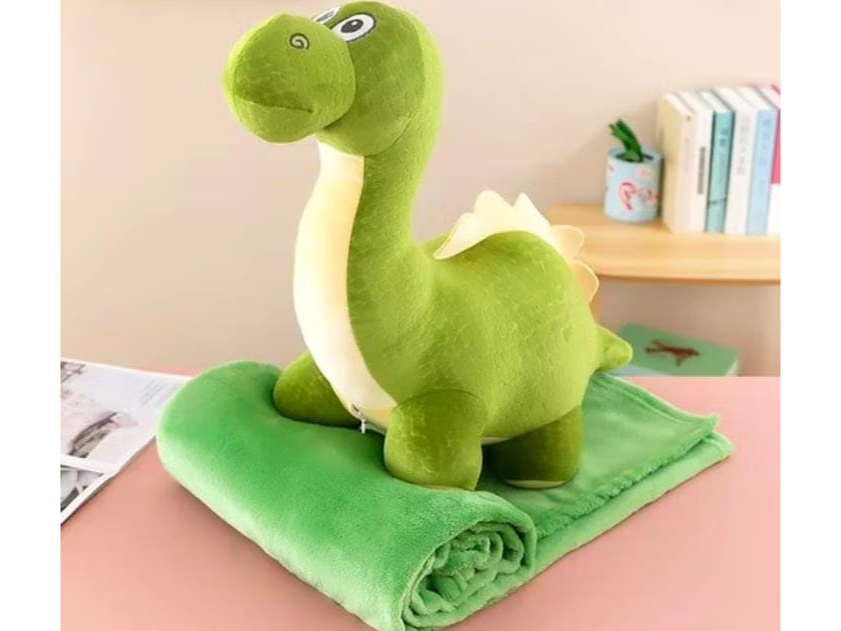 Peluches con manta dinosaurio cuello largo