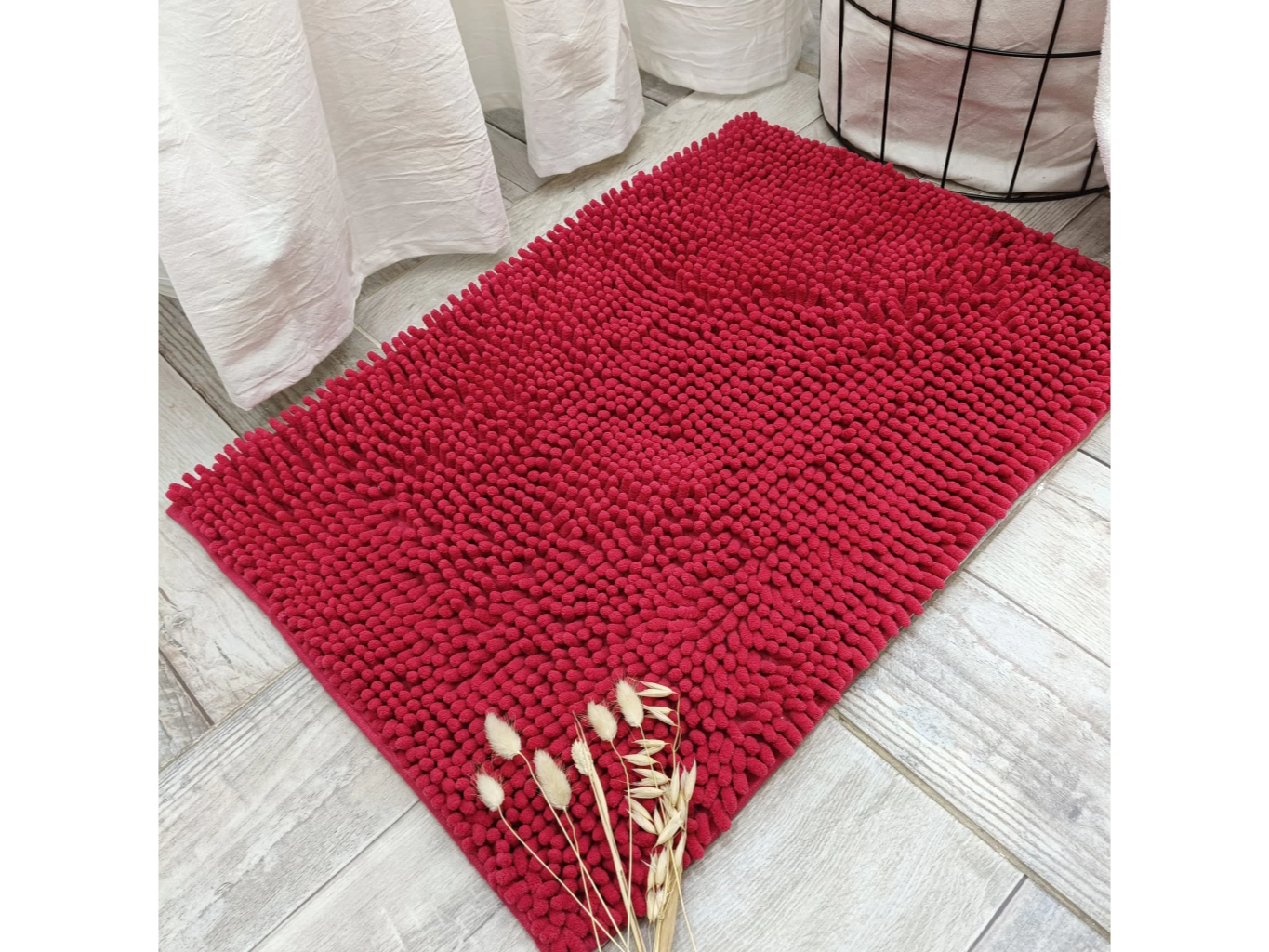 Alfombra shaggy bordo