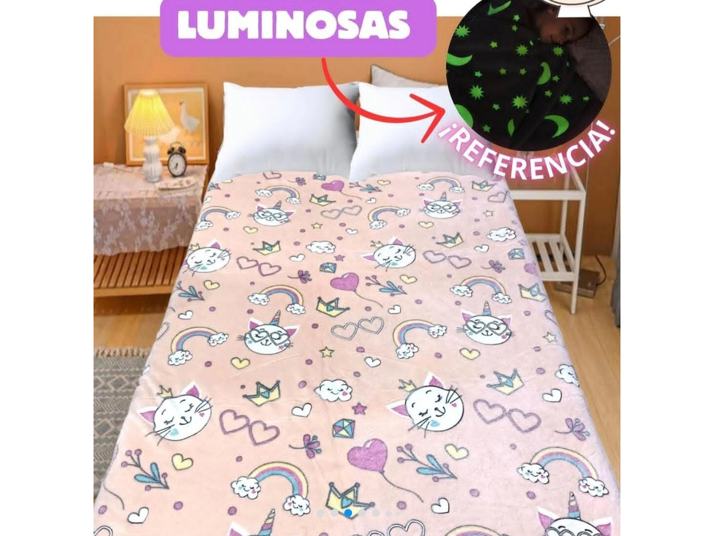 Manta luminosa de gatito