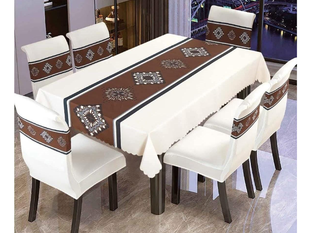 Set de 7 piezas: 6 cubresillas y 1 mantel (Copia)