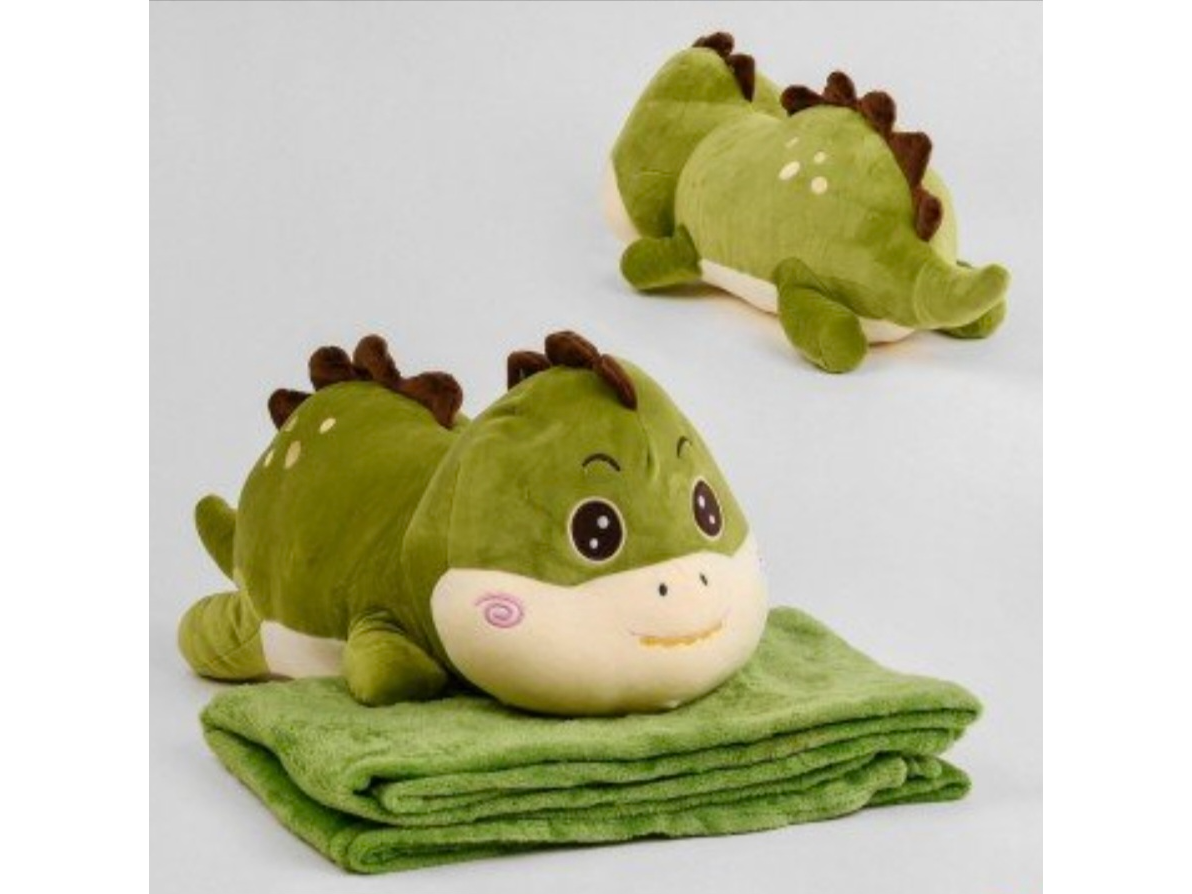 Peluches con manta dinosaurio acostado