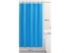 Cortina de baño: paño de tela + paño impermeable + ganchos color celeste