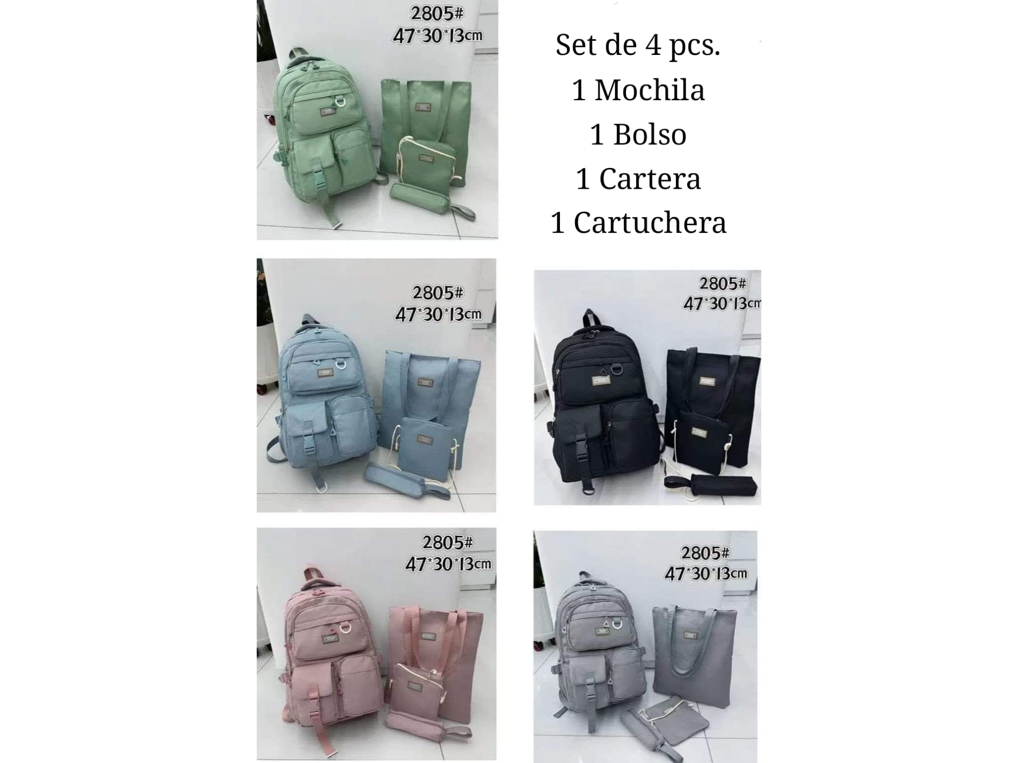 Mochila de 4 piezas
