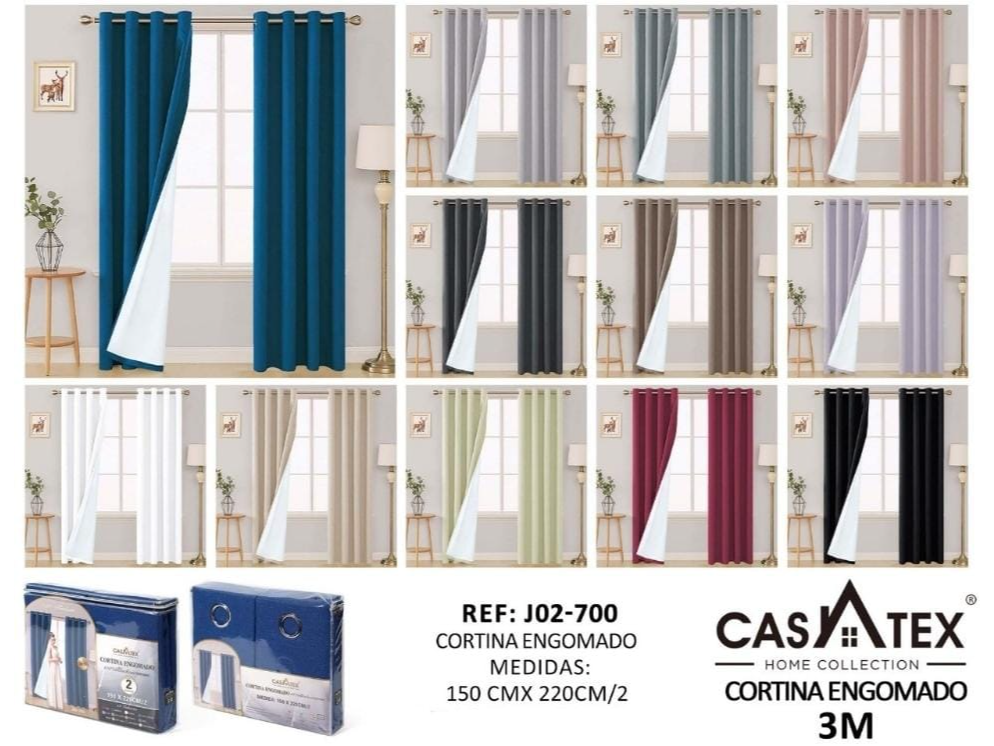 Cortina blackout engomada de lino