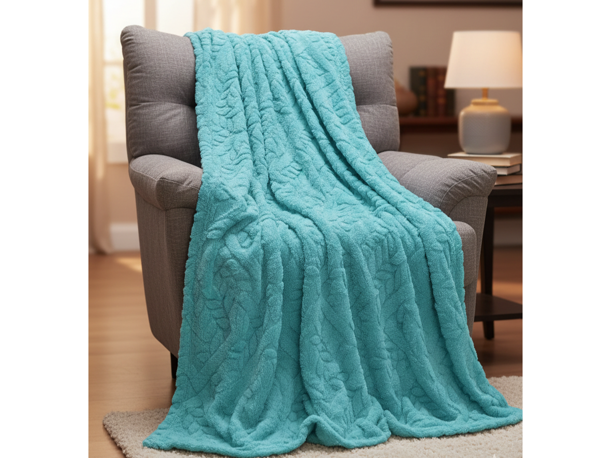 Manta con relieve botánico