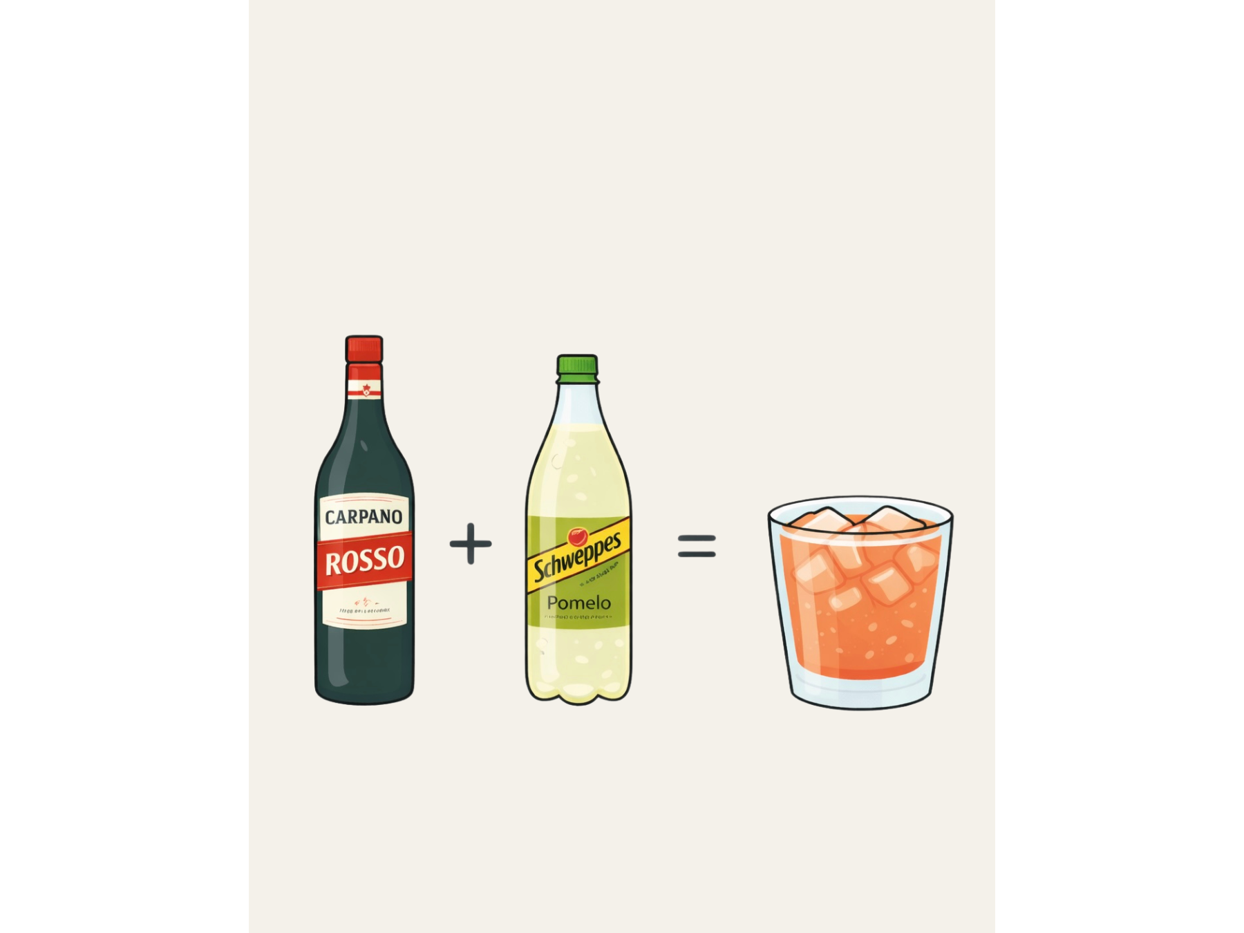 1 Carpano + 1 Schweppes pomelo 1.5L
