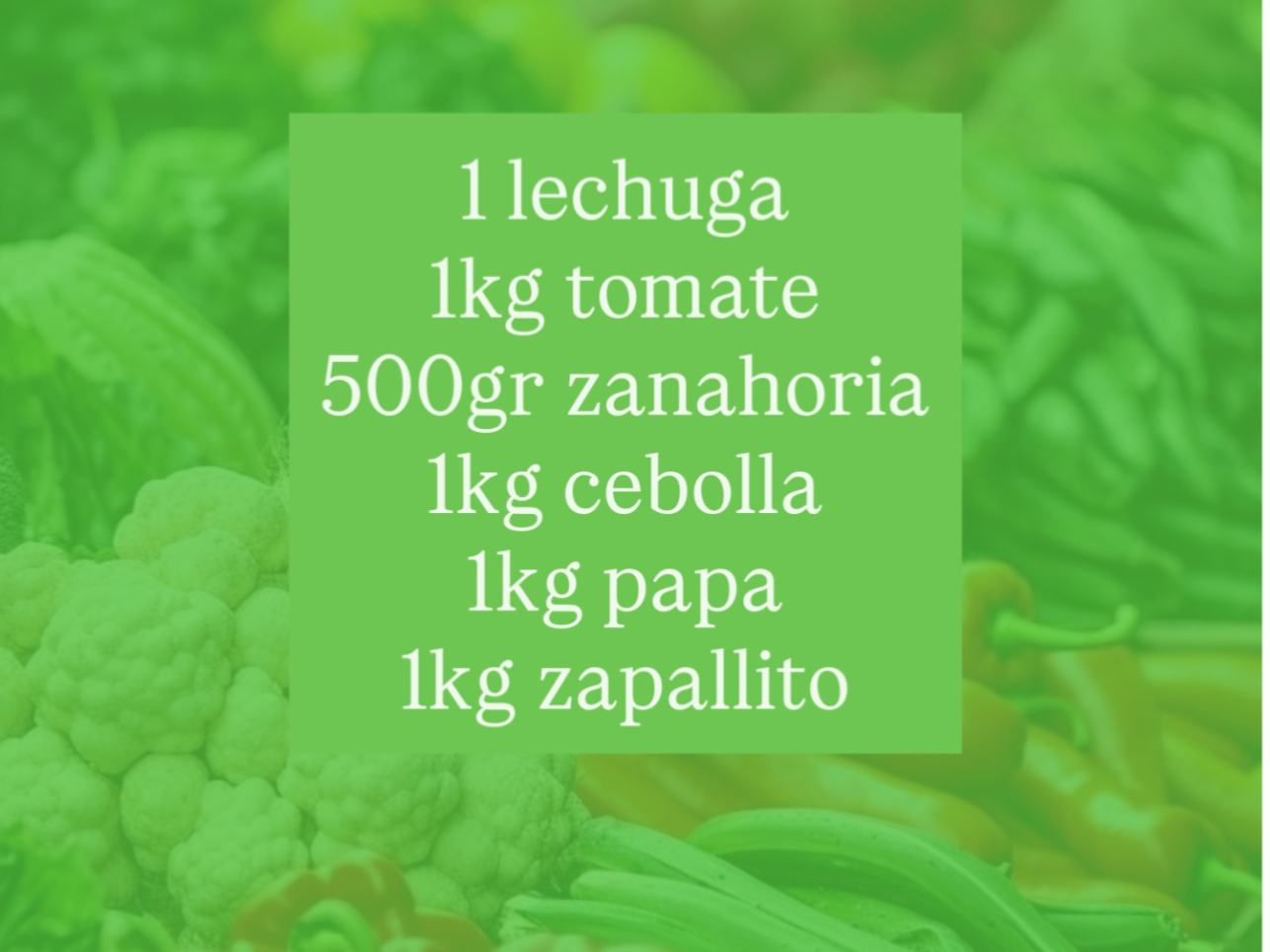 Bolsón de verdura básico