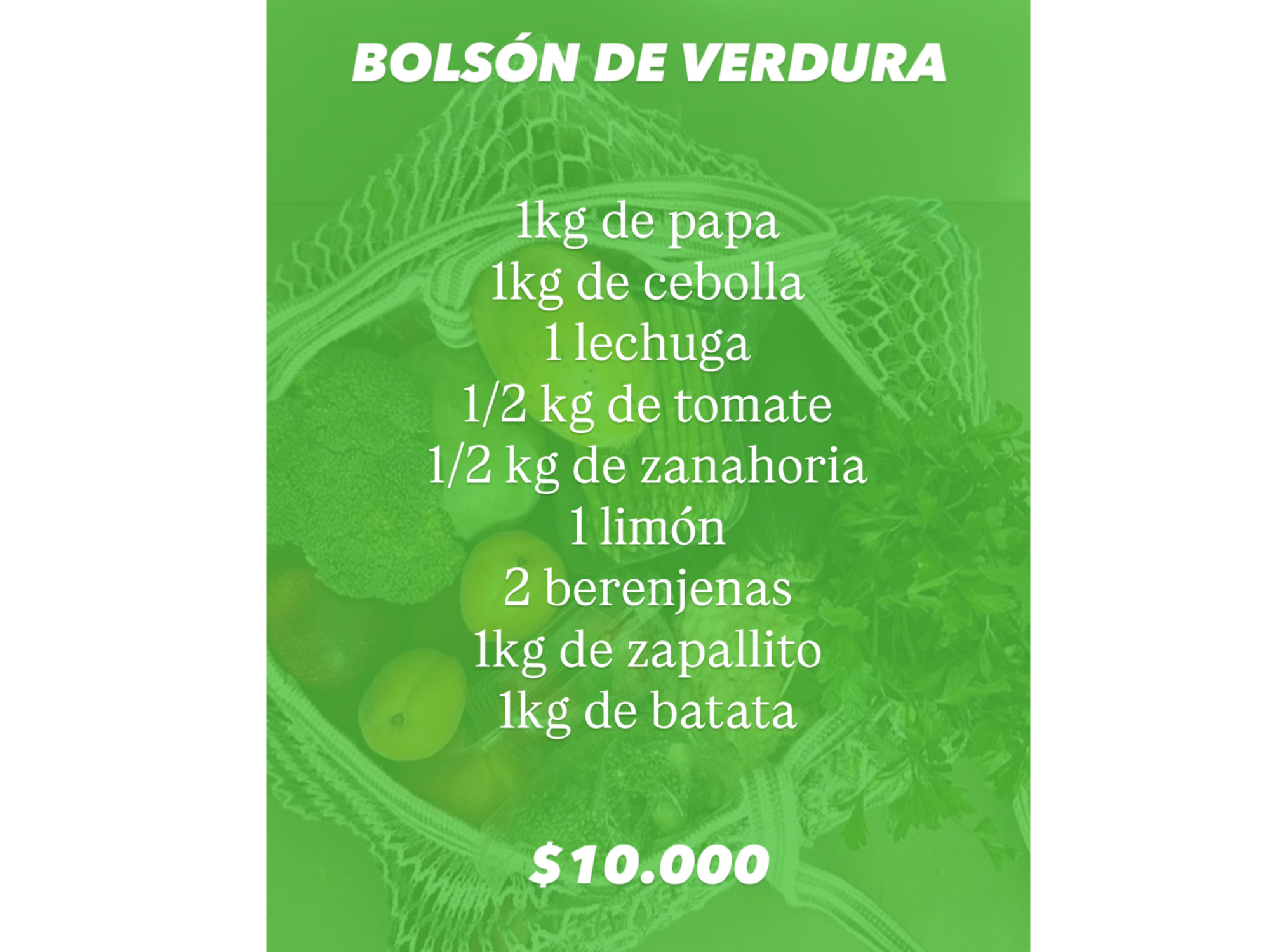 Bolsón de verdura