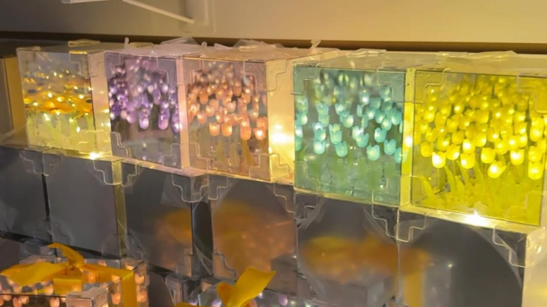 CUBO DE TULIPANES INFINITO