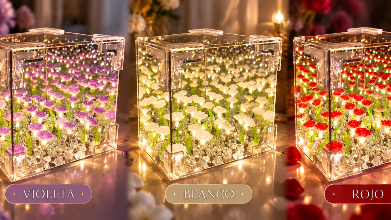 CUBO DE ROSAS INFINITO