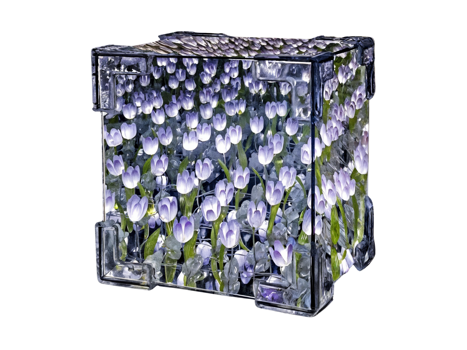 🌷💜 Lámpara de Tulipanes LED Violeta 💡✨