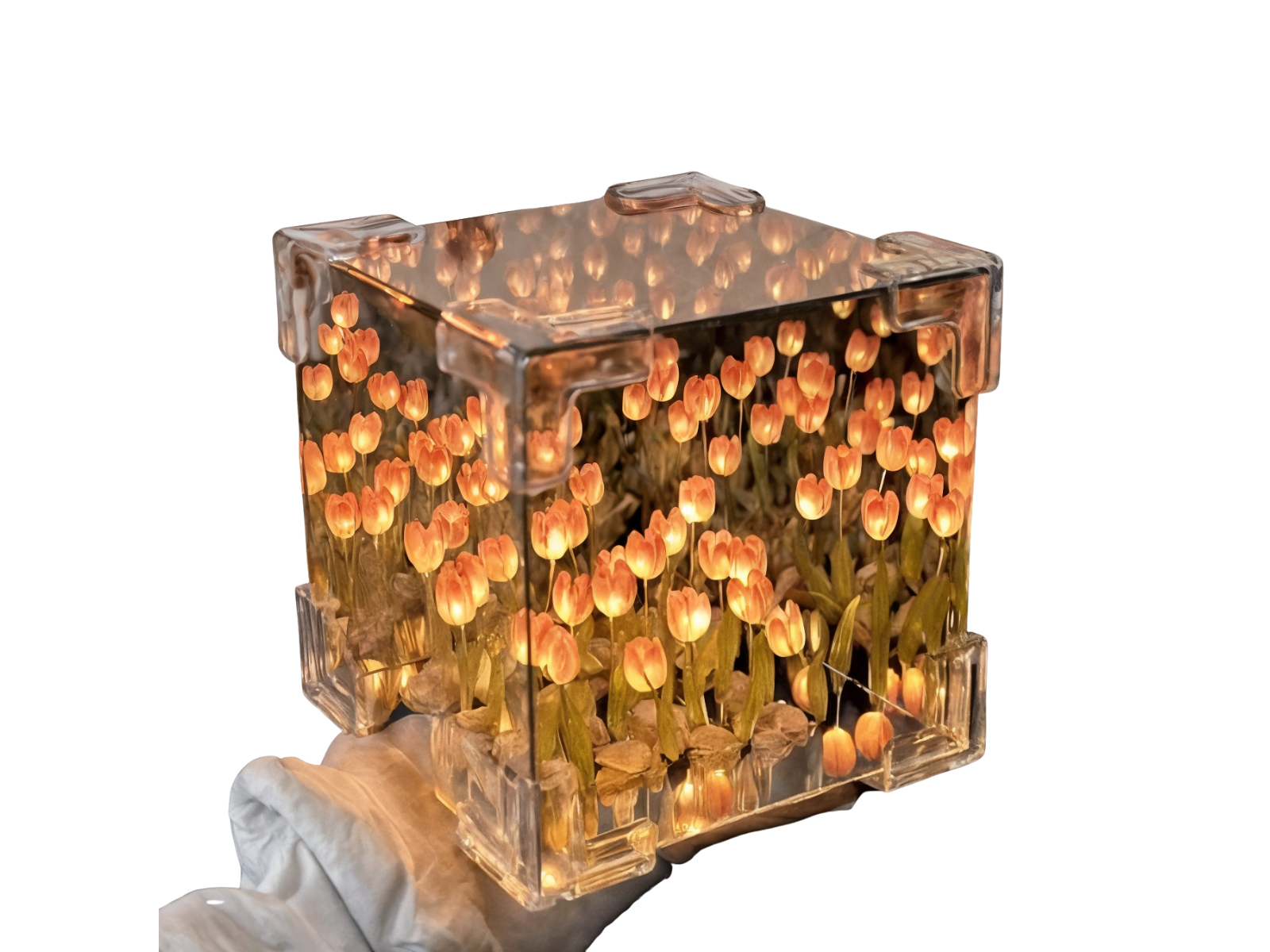 🌷💕 Lámpara de Tulipanes LED Rosa 💡✨