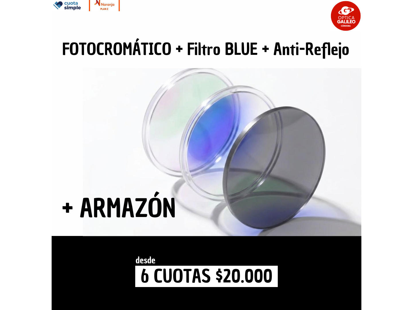 Promo Fotocromático + Blue +Ar