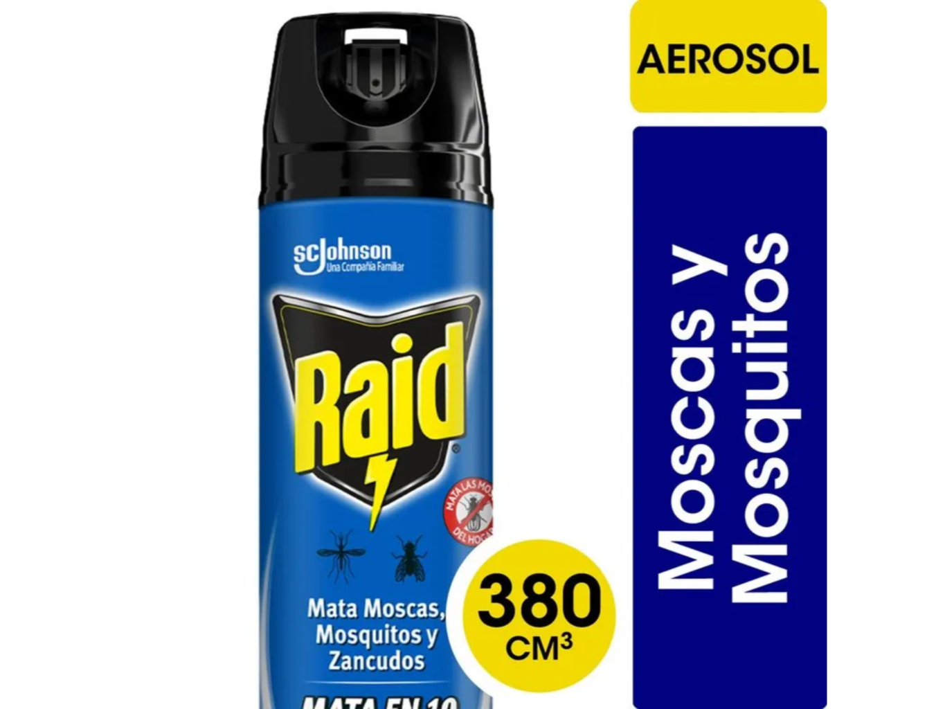 Mata moscas y mosquitos raid aerosol x 380 cm3