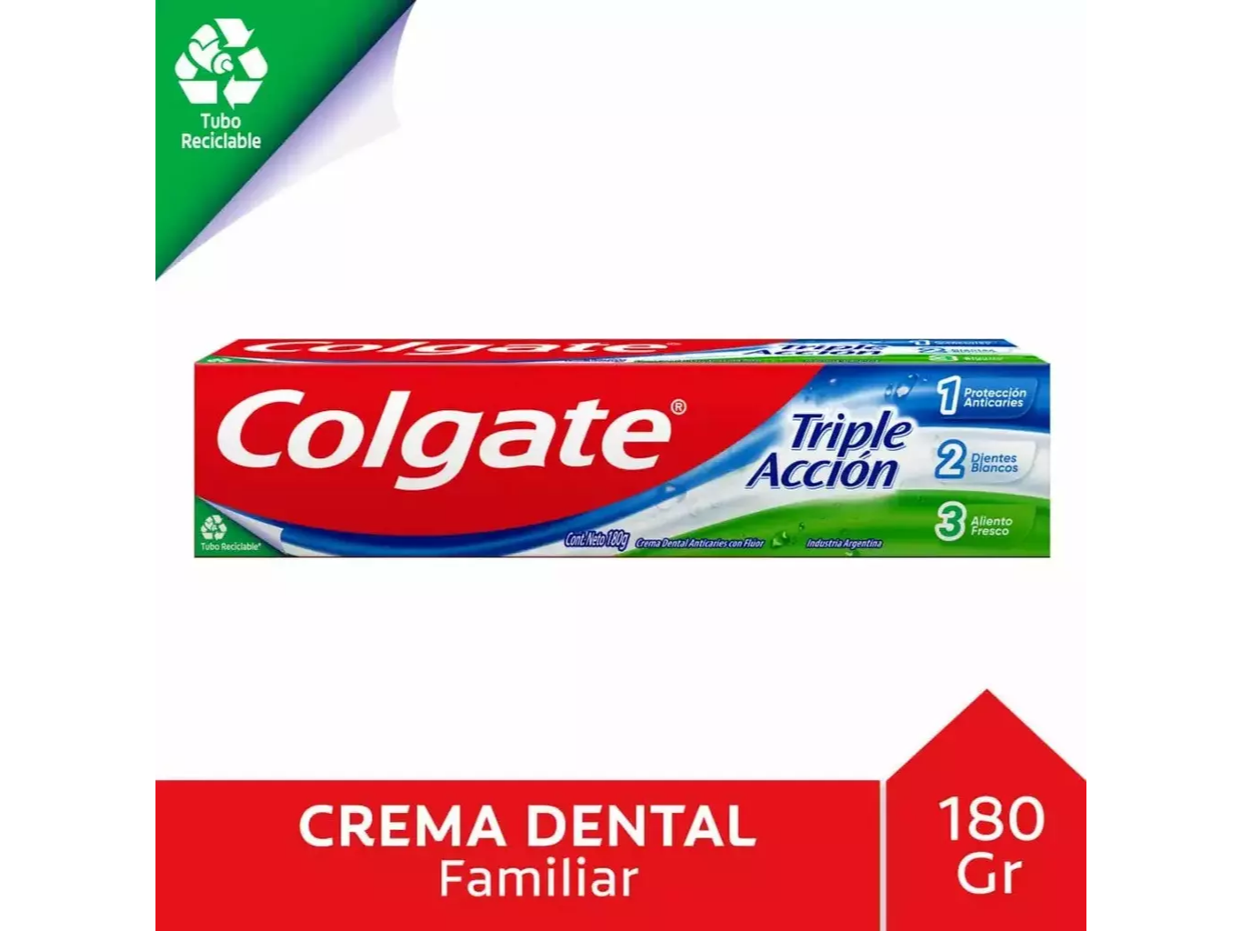 Crema dental triple accion colgate x 180 grs