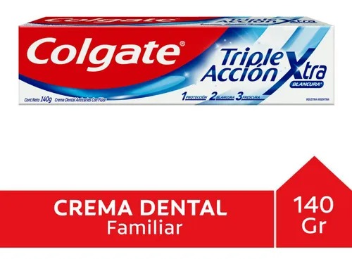 Crema dental triple accion extra colgate x 140 grs