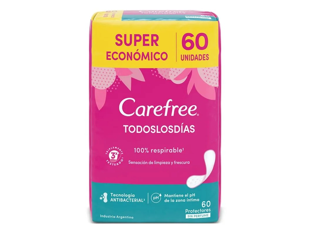 Protectores diarios todos los dias carefree x60uni