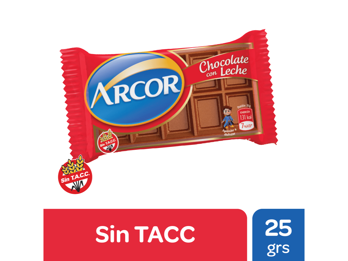 Chocolatin con leche arcor x 25 grs