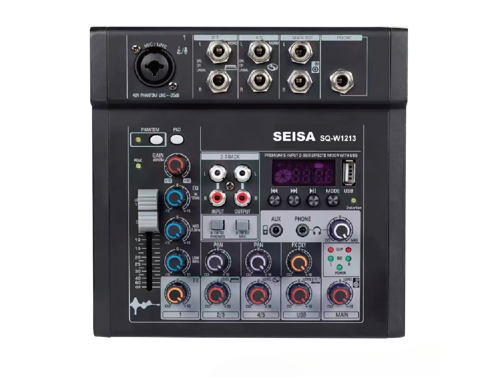 Consola Mixer 5 Canales Bluetooth Usb Phantom Power
