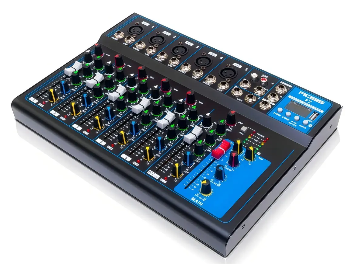 Consola Mixer 8 Canales Bluetooth Usb Phantom Power