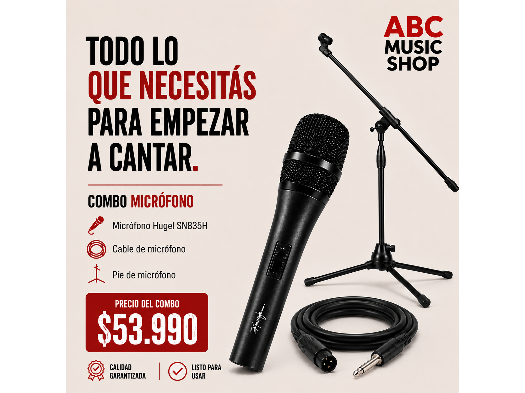 Combo HUGEL SN835H + Cable + Pie extensible
