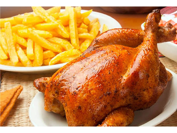 Medio pollo con papas