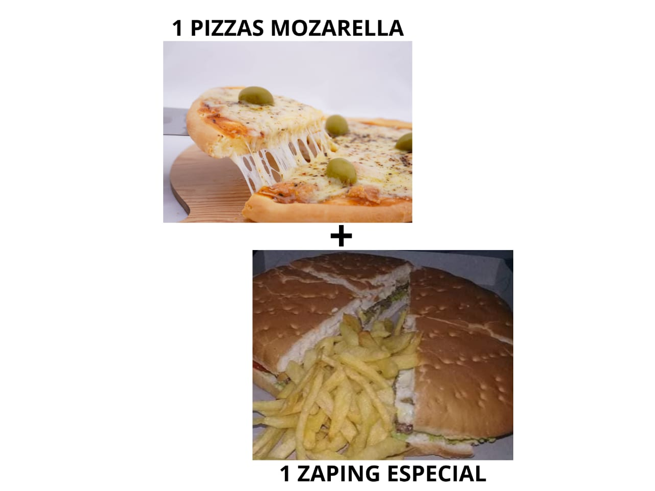 Promo 4 (1 pizza mozzarella+ 1 zaping)
