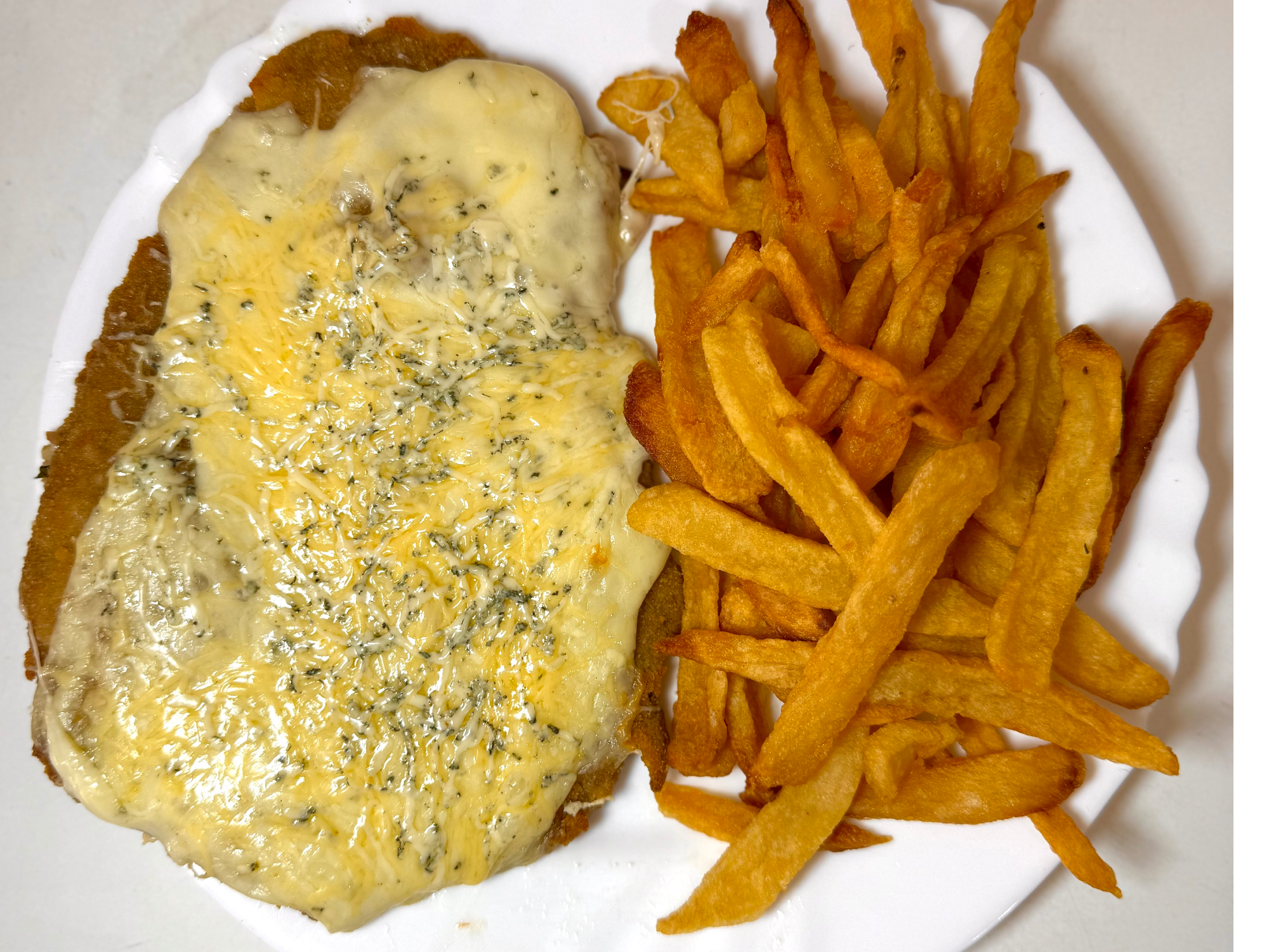 Milanesa de carne gratinada al roquefort + guarnición