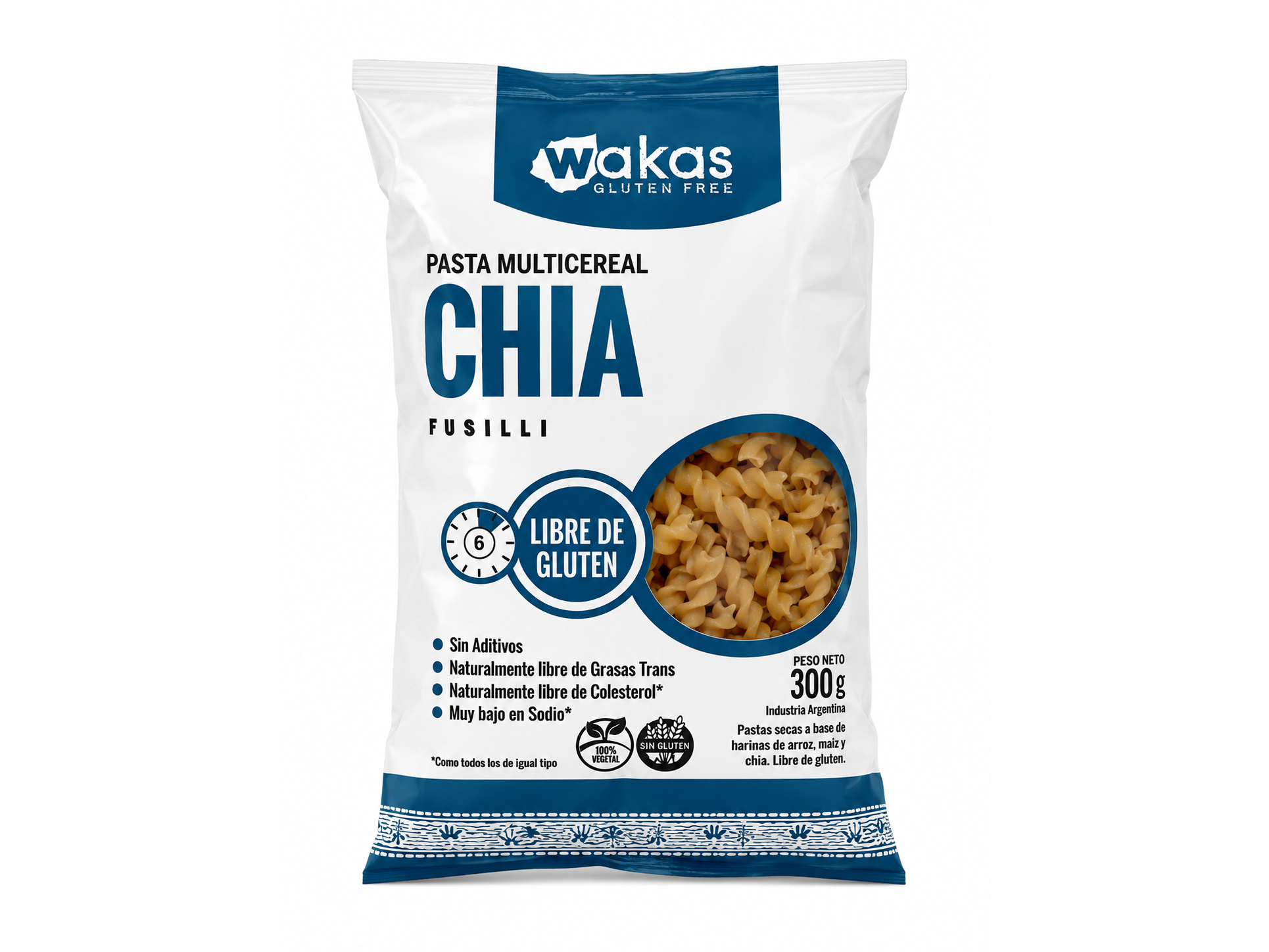 Fideo fusilli Wakas sin gluten 300g