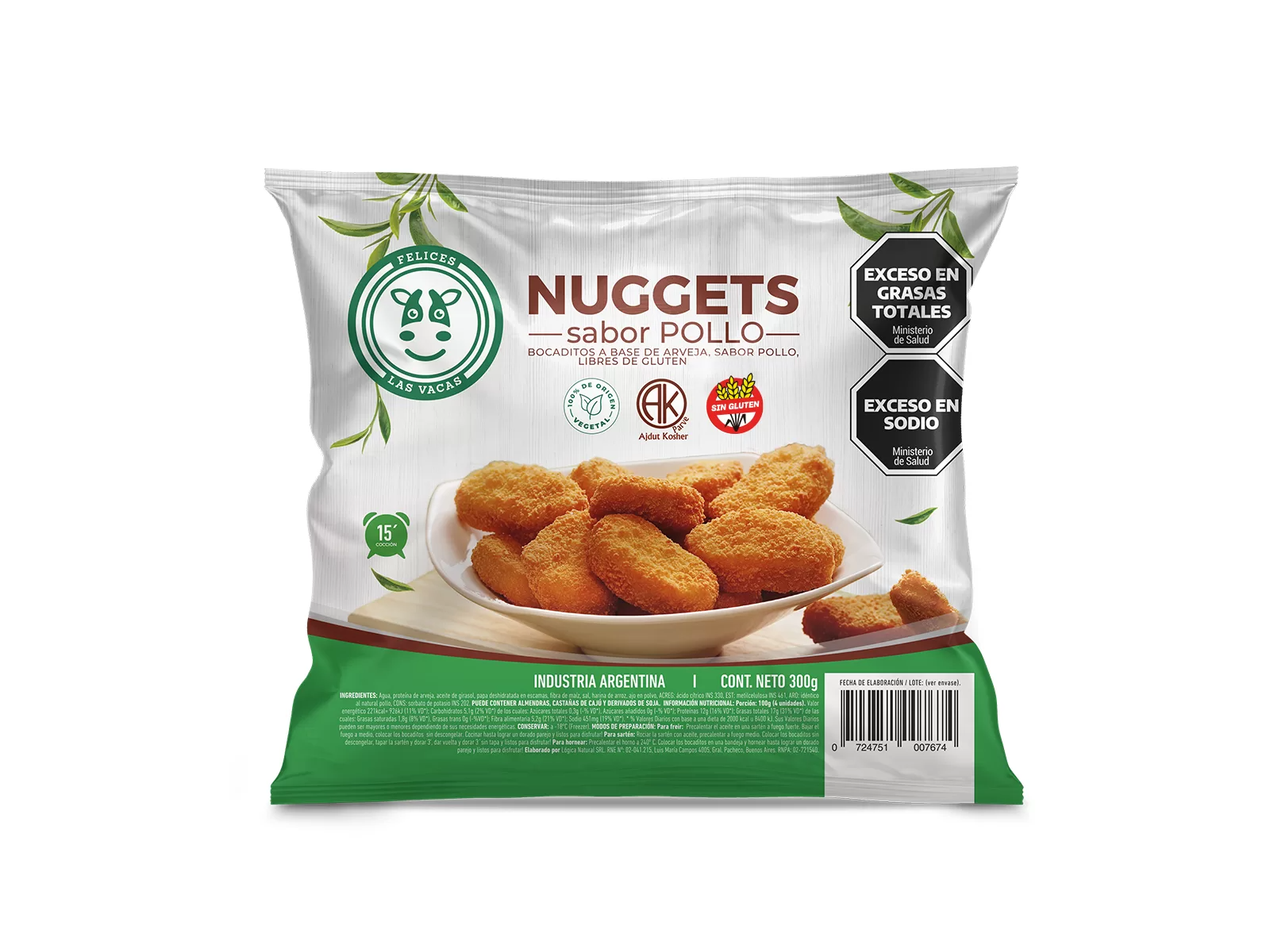 Nuggets sabor pollo Felices las Vacas 300g