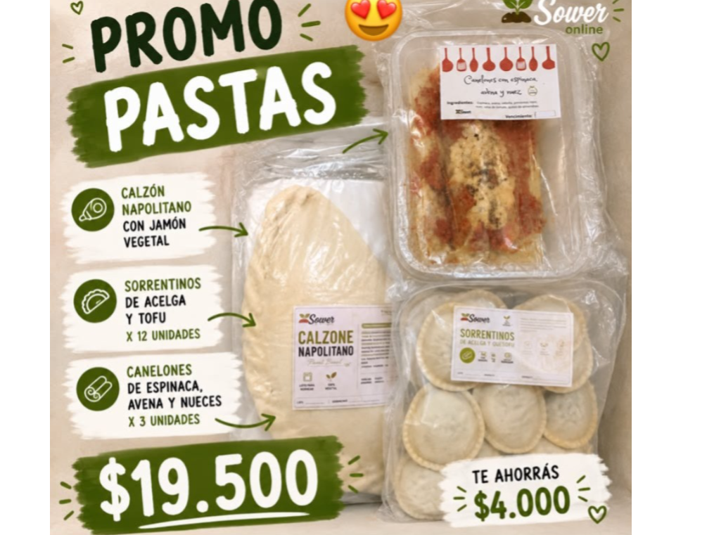 🍝 PROMO PASTAS 100% VEGETALES