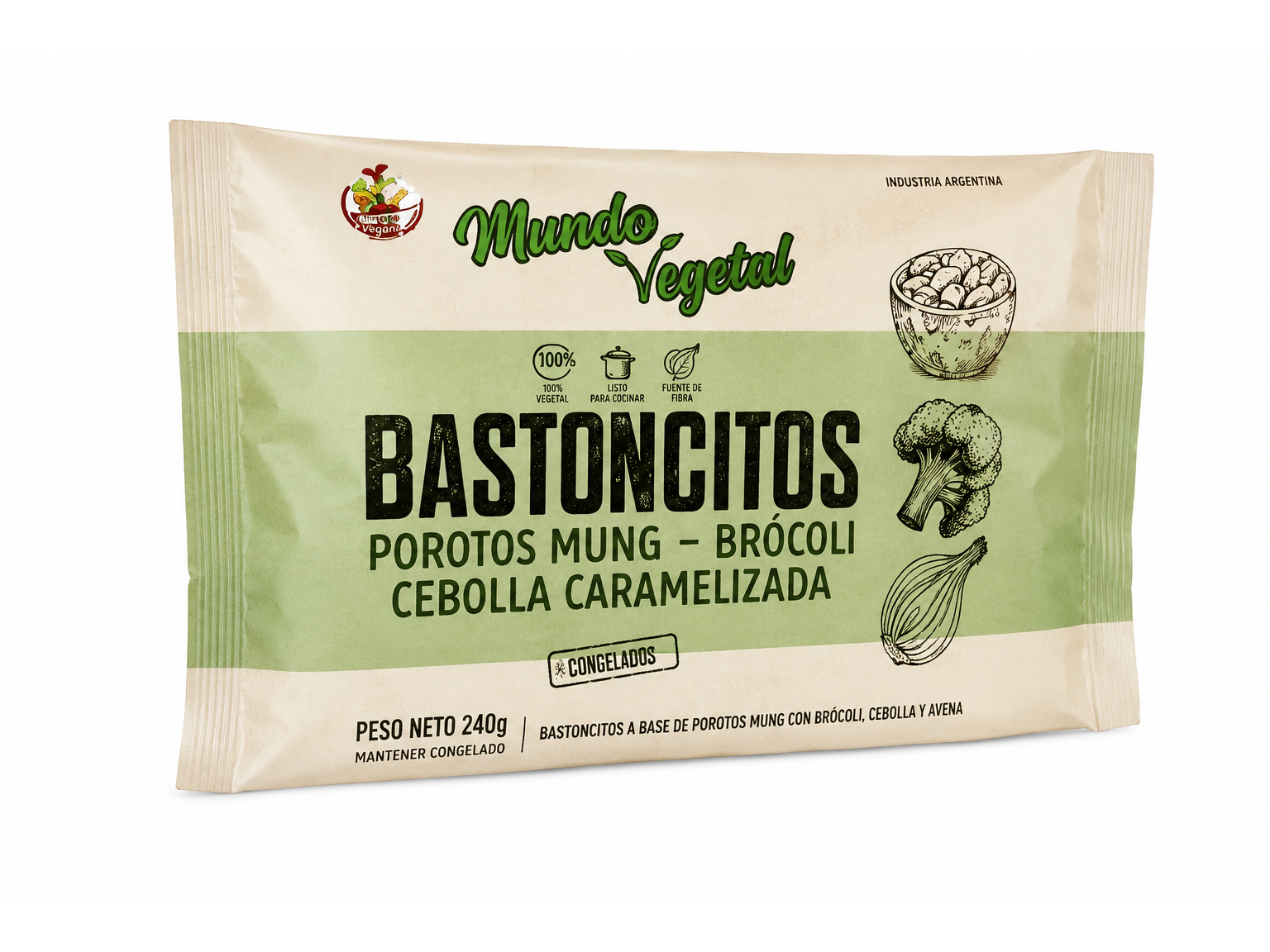 Bastoncitos Mundo Vegetal – Porotos Mung, Brócoli y Cebolla Caramelizada (240 g)