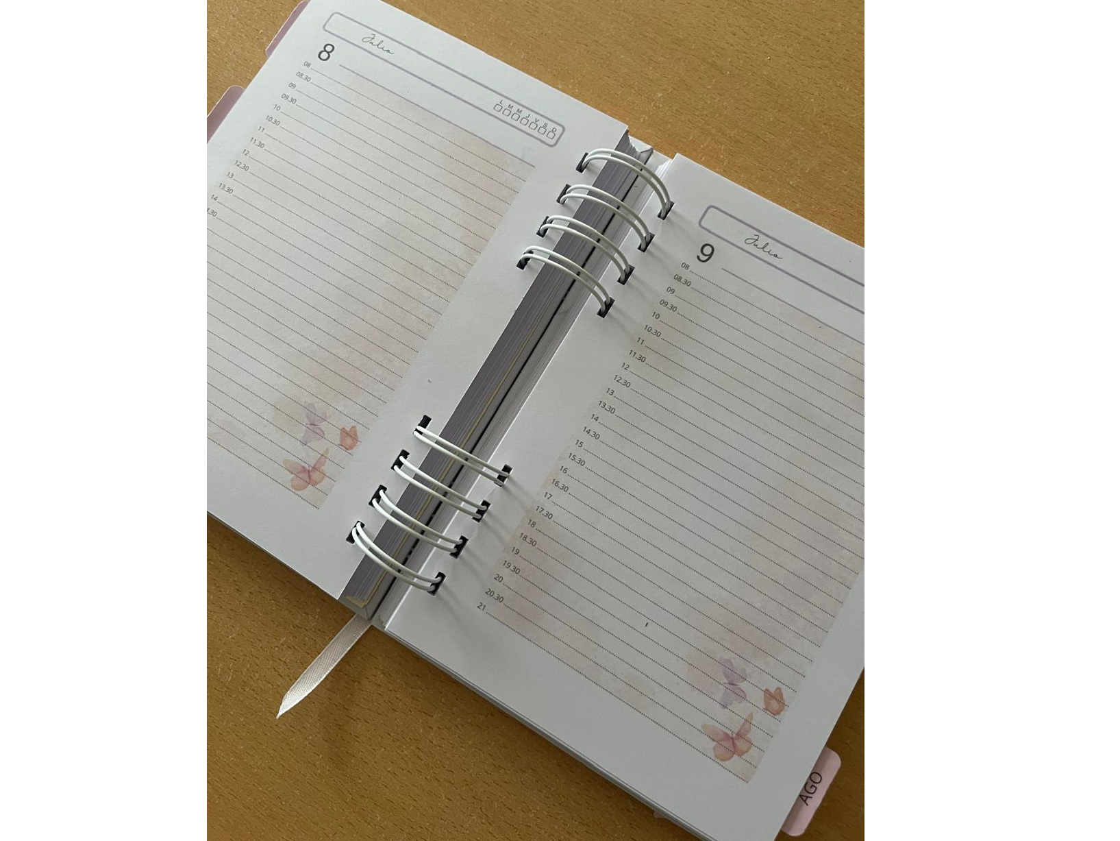 Agenda 1 día por página (con mariposas)