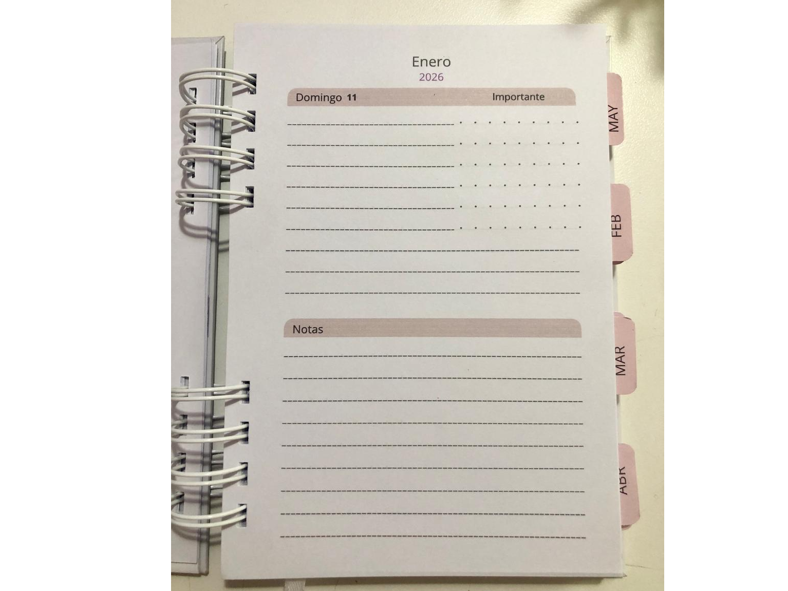 Agenda 2 días por página