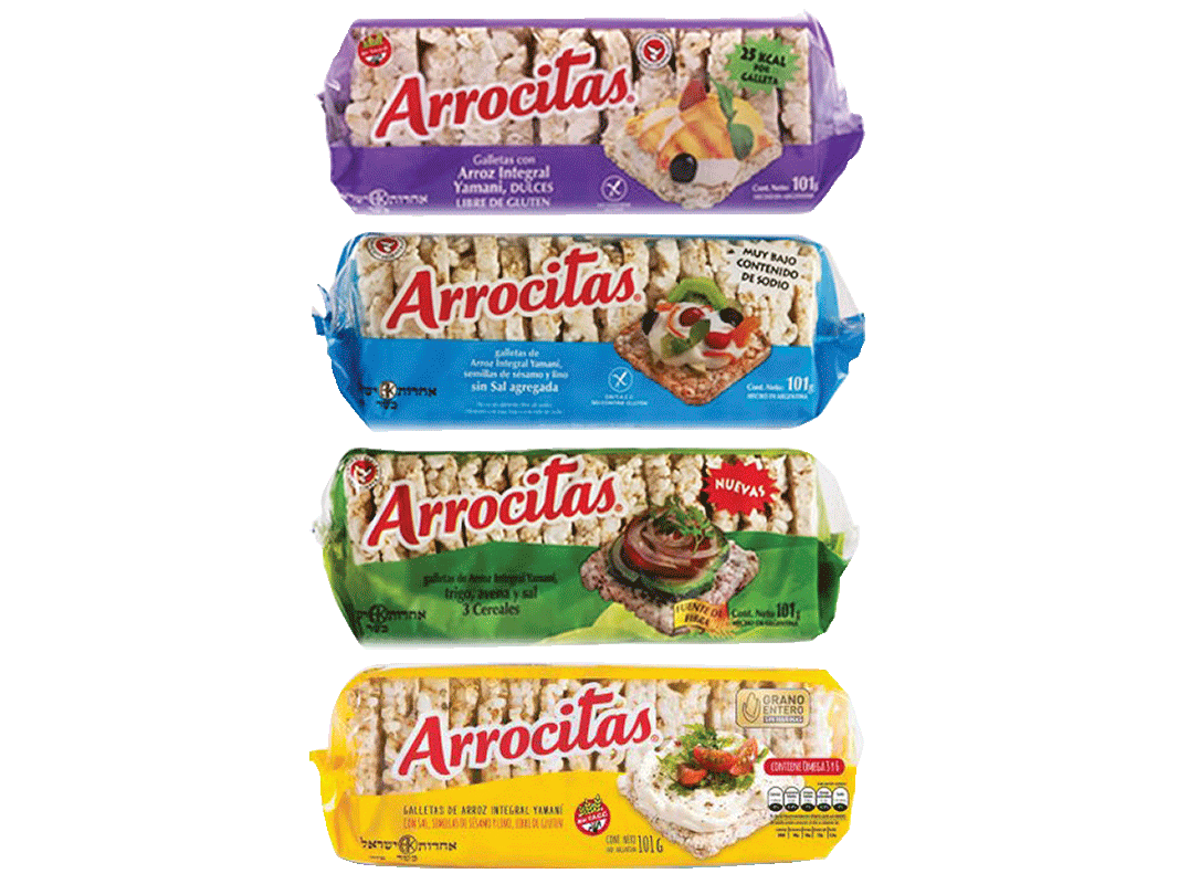 Galletas de Arroz con Sal, sésamo y Lino (amarillas)