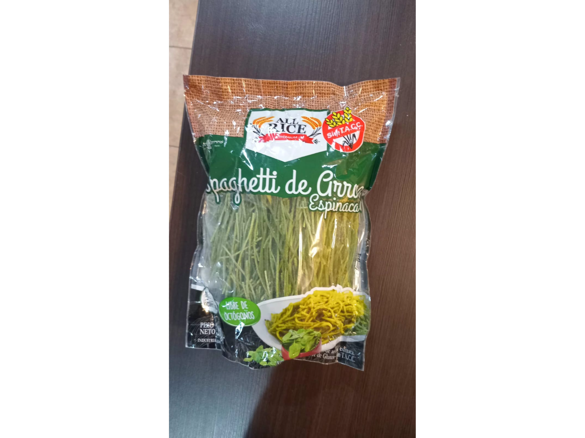 Spaghetti de Arroz y Espinaca