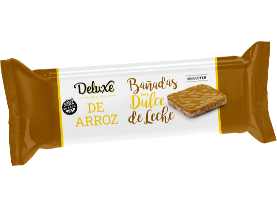 Galletas de arroz bañadas con Dulce de Leche