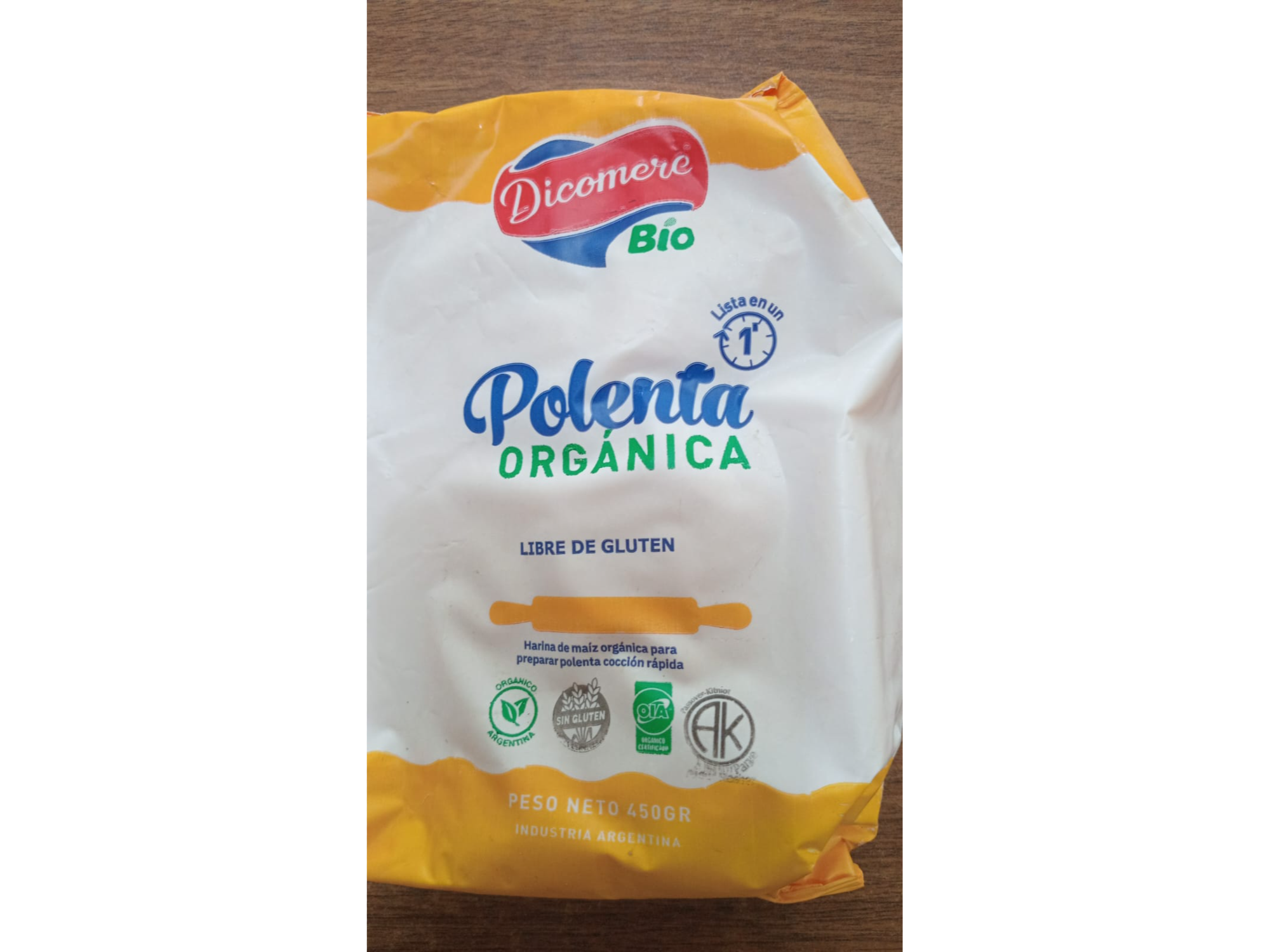 Polenta orgánica instantanea