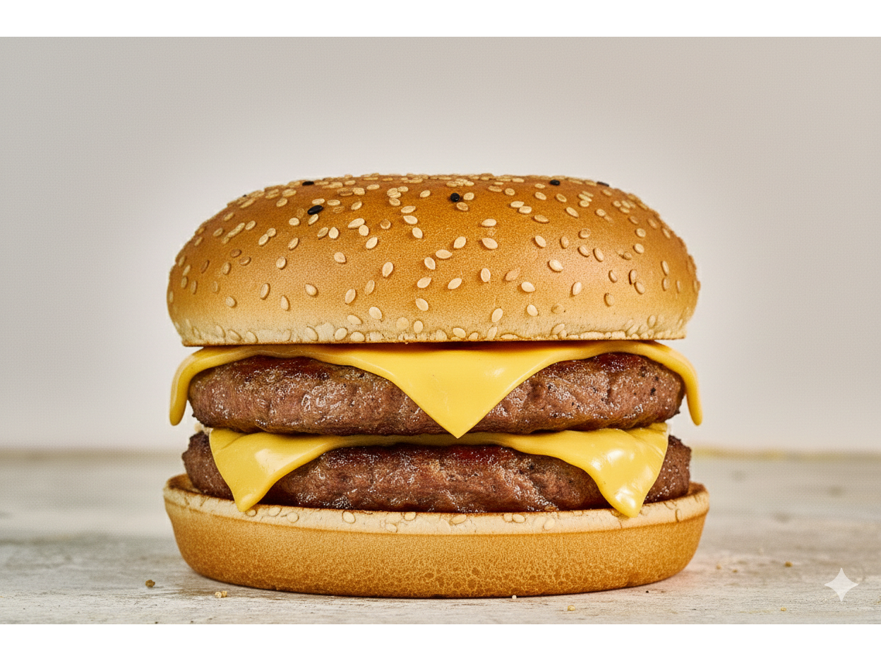 Hamburguesa doble cheddar + papas