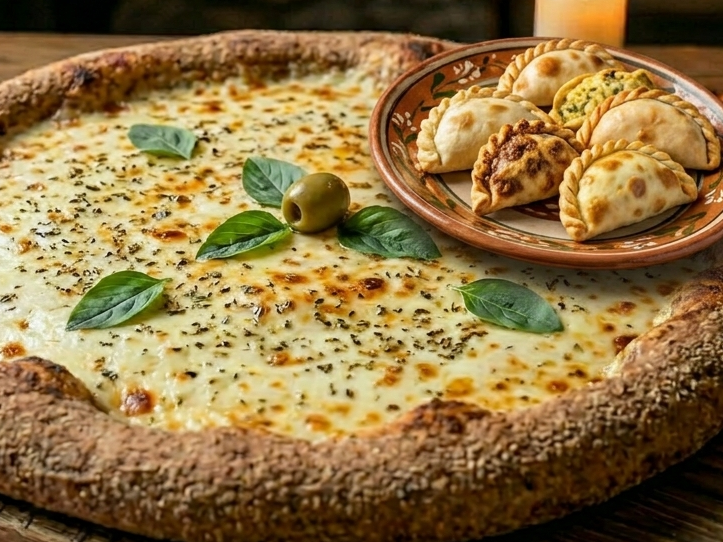 1 pizza + 12 empanadas