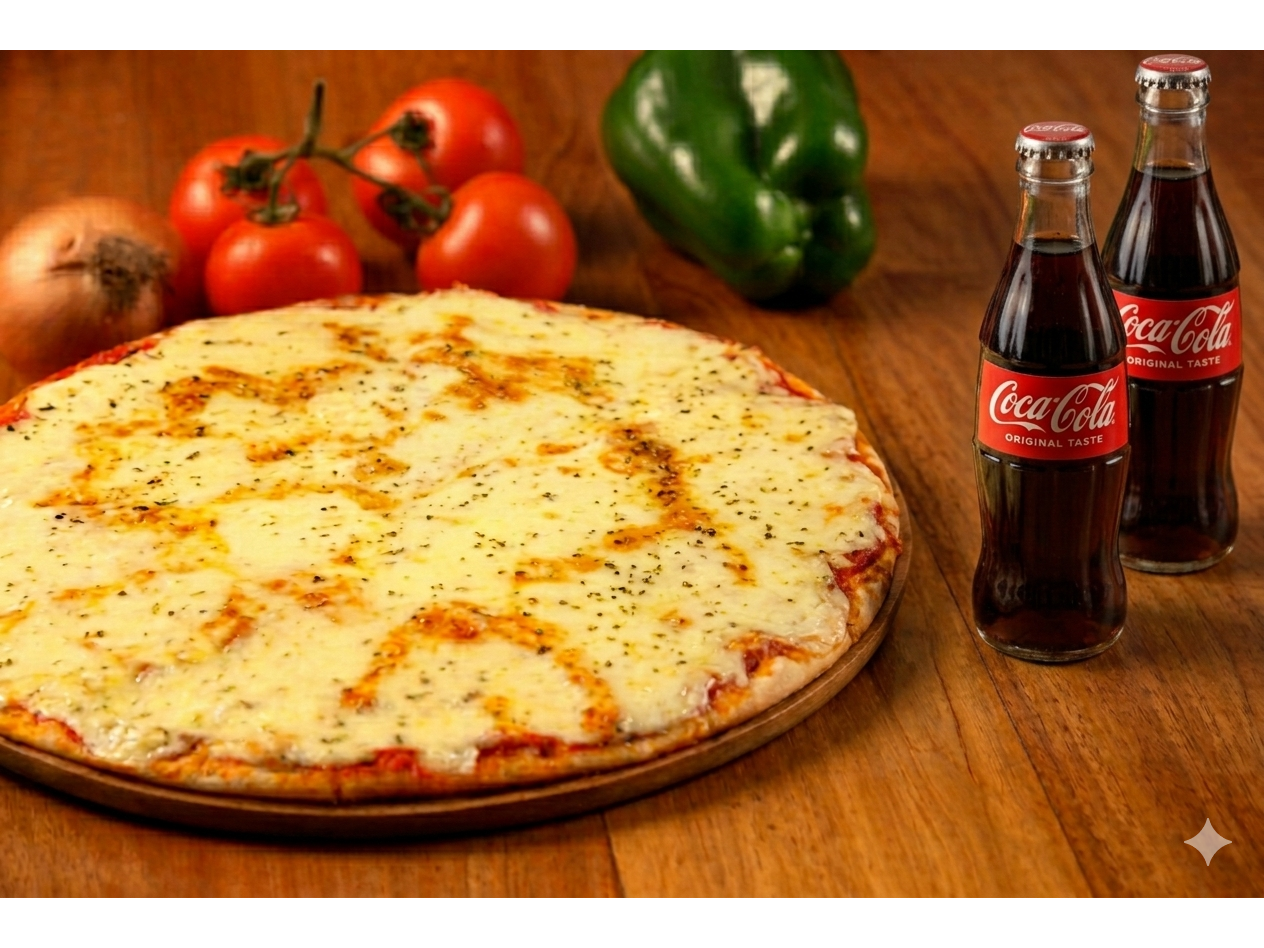 1 pizza + 2 gaseosas 500cc
