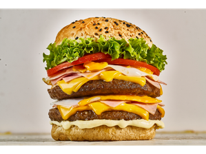 Hamburguesa Doble completa + papas de Nino Nueva Córdoba