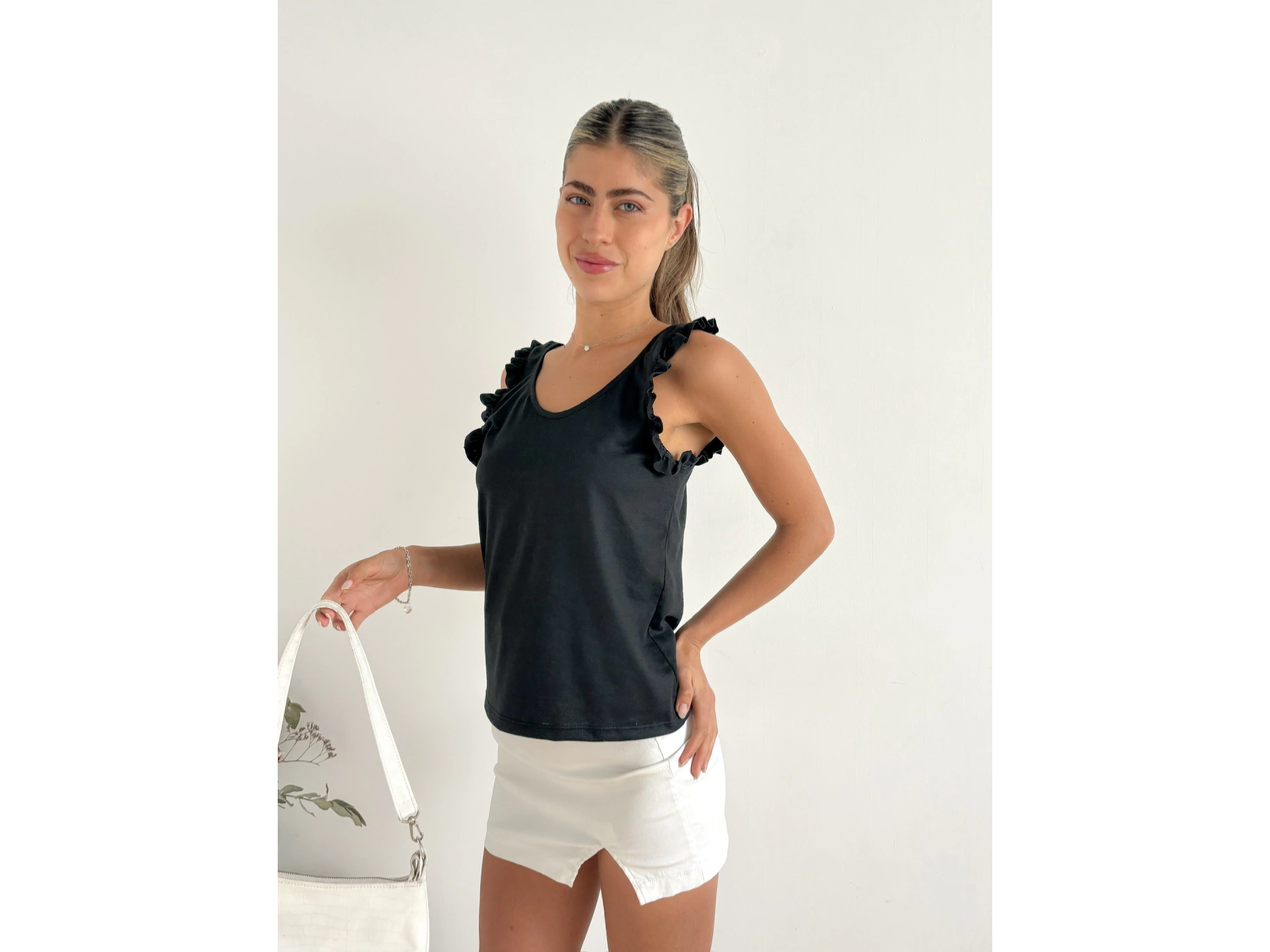 Musculosa algodón volados