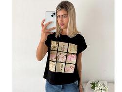 Remera amplia manga rebatible estampa delantera