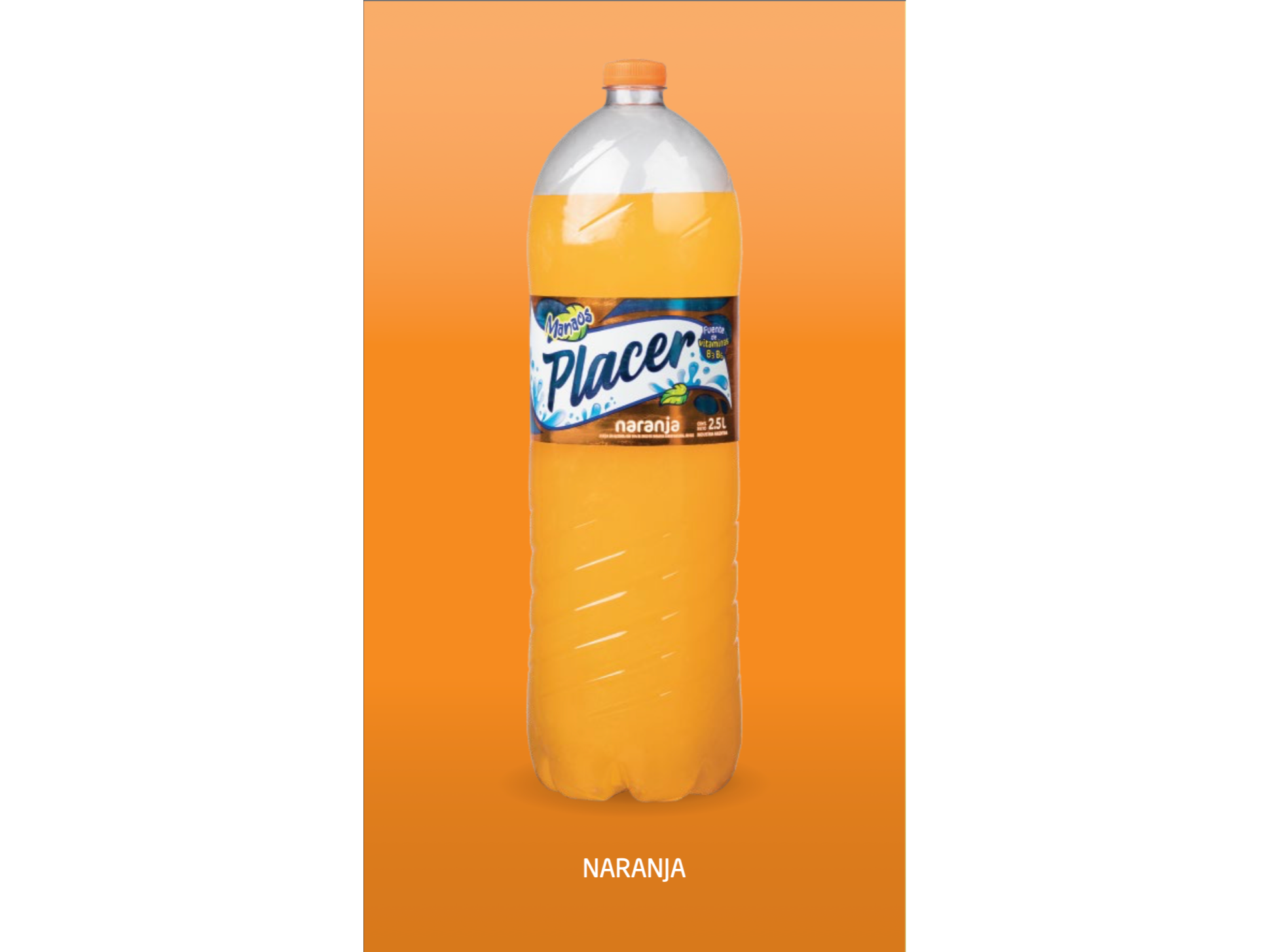 AGUA SABORIZADA PLACER SABOR NARANJA X2.5L