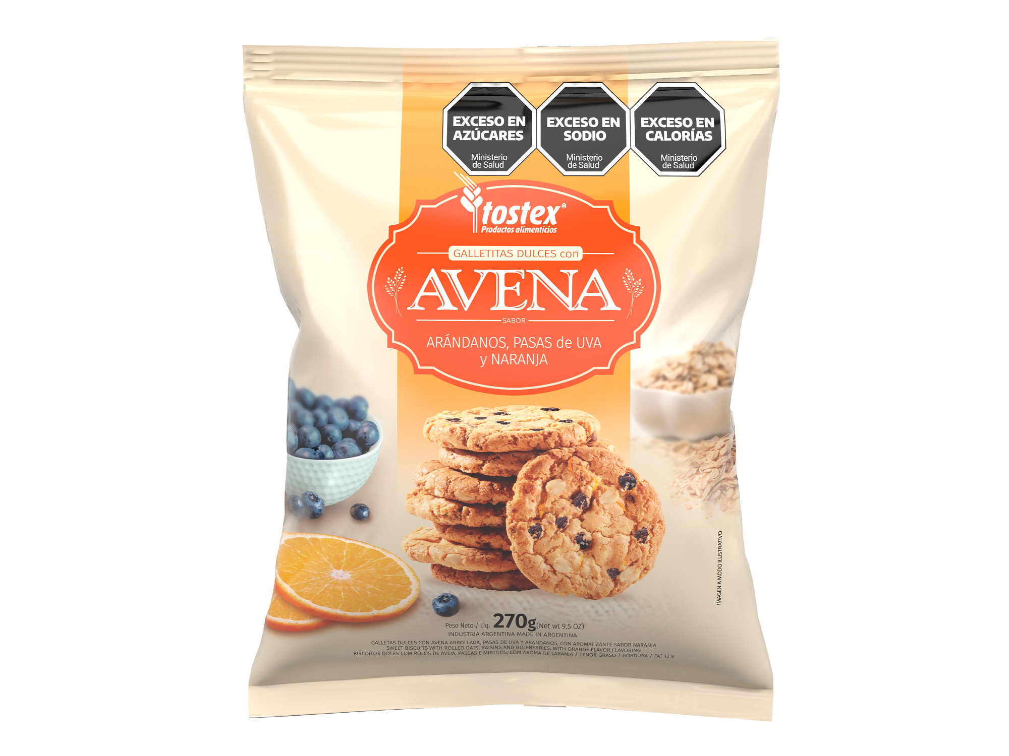 GALLETAS TOSTEX AVENA Y ARANDANOS
